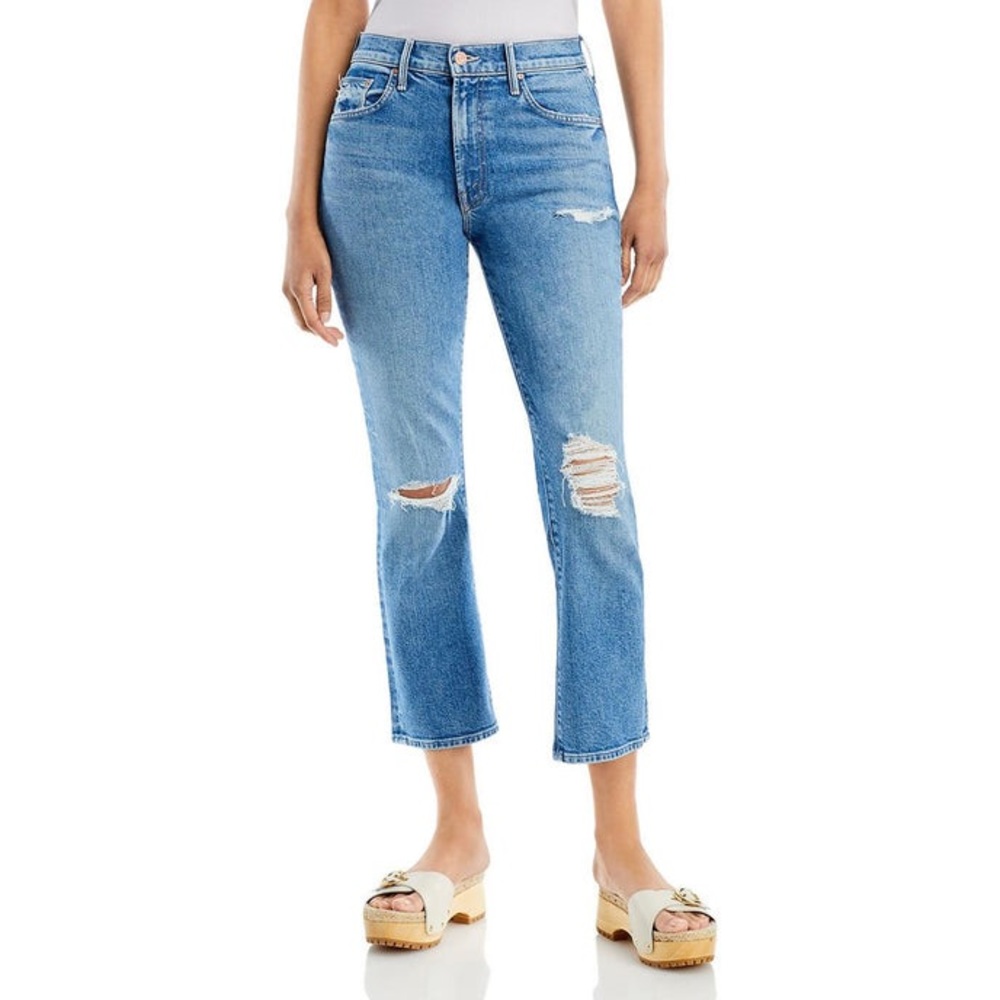 MOTHER -DENIM DISTRESSED BOOTCUT JEANS - NWT - Picture 1 of 2